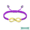 Bracelet Infini Cordon En Plaqué Or Violet Bracelet Infini