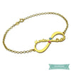 Bracelet Infini Pour La Vie 2 Prénoms En Plaqué Or Jaune 14Cm Bracelet Infini