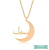 Collier arabe Croissant de lune en plaqué or rose 40cm Arabe