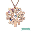 Collier Arbre De Vie Feuillage En Plaqué Or Rose 35Cm Arbre De Vie