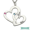 Collier Couple Coeur En Fusion En Argent Sterling 925 35Cm Couple