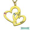 Collier Couple Coeur En Fusion Plaqué Or Jaune 35Cm