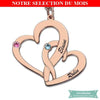 Collier Couple Coeur En Fusion Plaqué Or Rose Couple