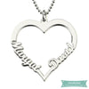 Collier couple Heart en argent sterling 35cm Couple