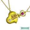 Collier Couple Key To My Heart En Plaqué Or 35Cm Couple