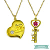 Collier Couple Key To My Heart En Plaqué Or Rose