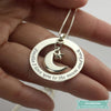 Collier Couple Love To The Moon En Argent Sterling 925