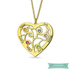 Collier Famille Arbre De Vie Kingdom Heart En Plaqué Or Jaune 35Cm Arbre De Vie