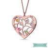 Collier Famille Arbre De Vie Kingdom Heart En Plaqué Or Rose 35Cm Arbre De Vie