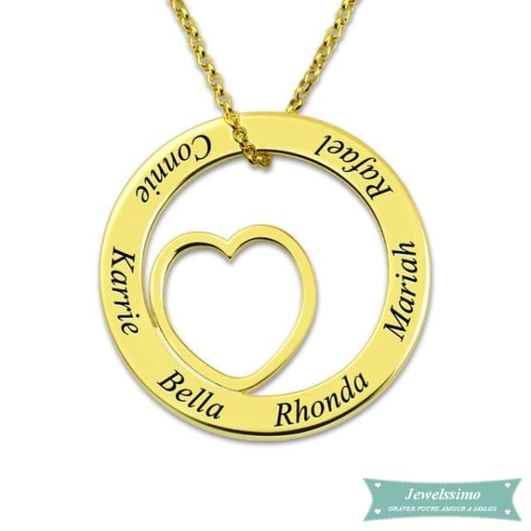 Collier famille I will always Love you en plaqué or jaune 35cm Famille