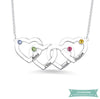 Collier famille Quadruple coeur en argent sterling 35cm Famille