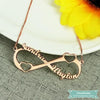 Collier Infini Double Coeur 2 Prénoms En Plaqué Or Rose Infini