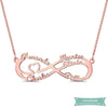 Collier Infini Famille Nombreuse 5 Prénoms En Plaqué Or Rose 35Cm Infini