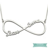 Collier infini fin 2 prénoms argent sterling 925 35cm Infini