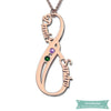 Collier Infini Les Amoureux Avec Pierre De Naissance En Plaqué Or Rose 35Cm