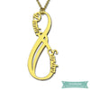 Collier Infini Les Amoureux Plaqué Or Jaune 35Cm