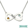 Collier infini Love avec pierre de naissance en argent 925 35cm Infini