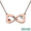 Collier Infini Love Avec Pierre De Naissance En Plaqué Or Rose 35Cm