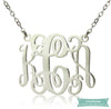 Collier monogramme Elegant 3 lettres initiales Argent sterling / 35cm collier monogramme