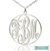 Collier monogramme So chic 3 lettres initiales Argent sterling / 35cm collier monogramme