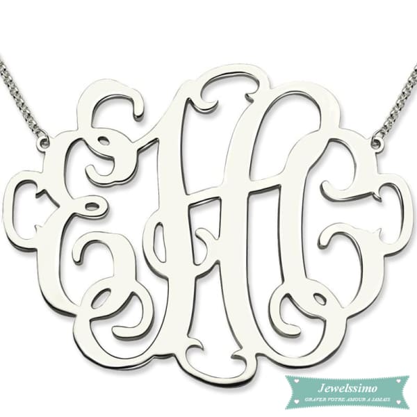 Collier monogramme XXL Looking Good Argent sterling / 35cm collier monogramme