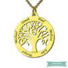 Collier Prénom Arbre De Vie En Plaqué Or 35Cm Arbre De Vie