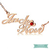 Collier Prénom Couple Style Carrie En Or Rose 35Cm Carrie