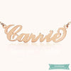 Collier Prénom Style Carrie En Plaqué Or Rose 35Cm Carrie