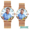 Montre photo personnalisable Lovers pour homme Or rose montre quartz